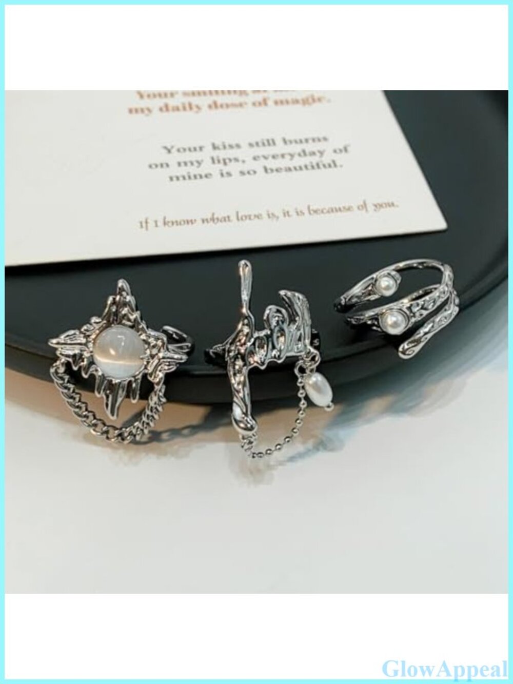 Star Statement Rings Adjustable Open Ring Set Stacking Punk Goth 3 Pcs - Picture 5 of 6